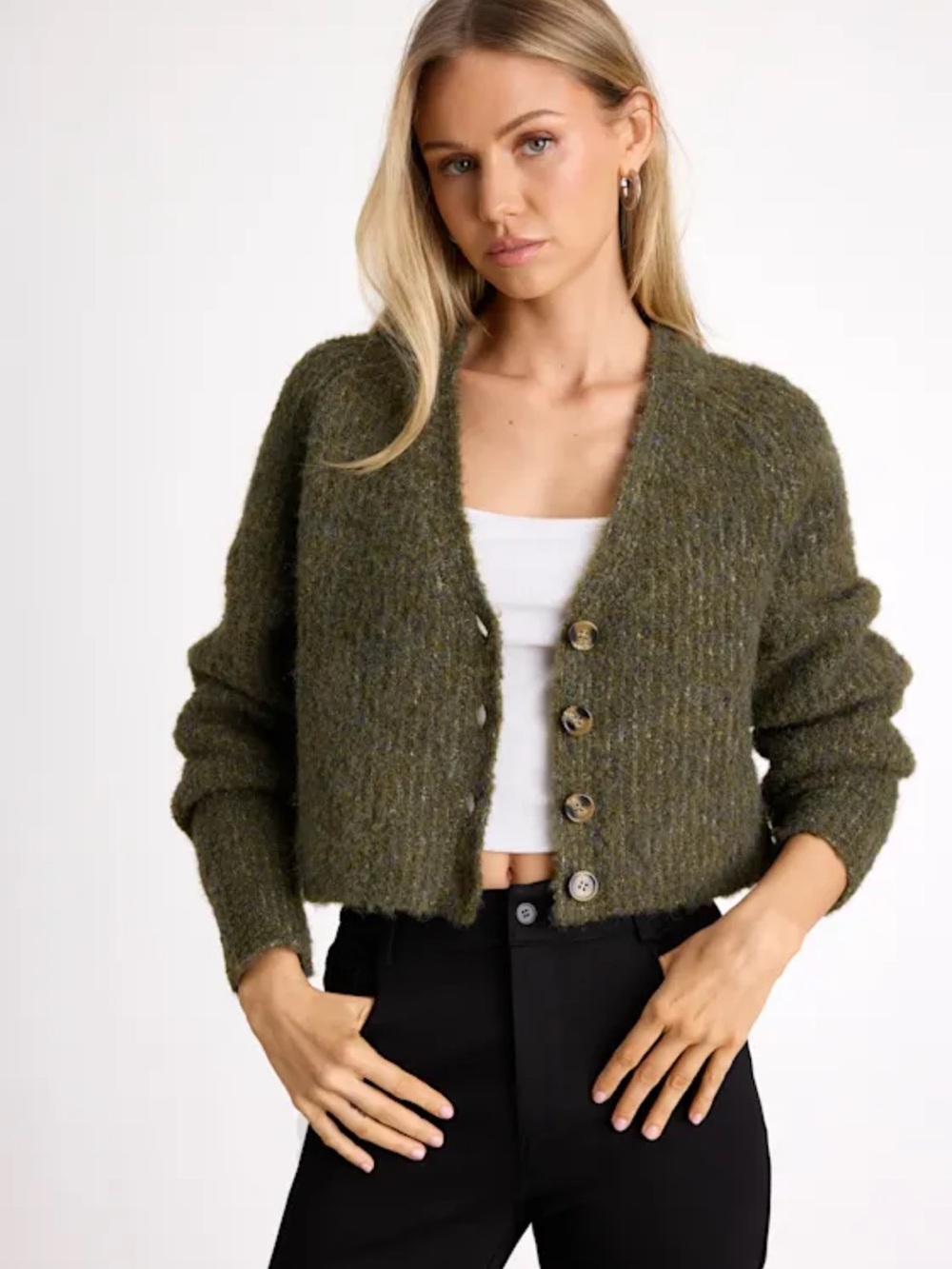 Lulus Evoletta Marled Cropped Cardigan Sweater Bundle